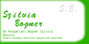 szilvia bogner business card